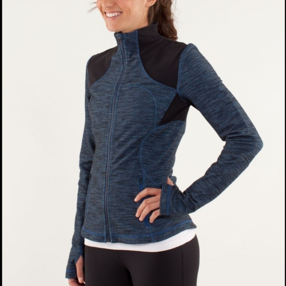 Lululemon Forme Jacket Slub Denim Limitless Blue size 4 @K